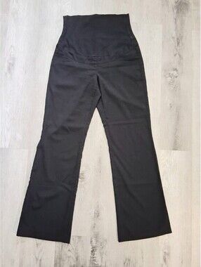 Thyme Maternity XS Black Flare Leg Over Belly Support Dress Work Slacks Pants
